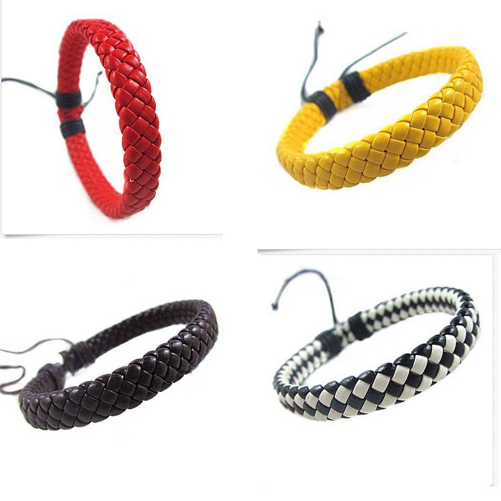 Vòng Tay Da Bện Thủ Công Nhiều Màu Tùy Chỉnh Thời Trang Cho Nam Và Nữ