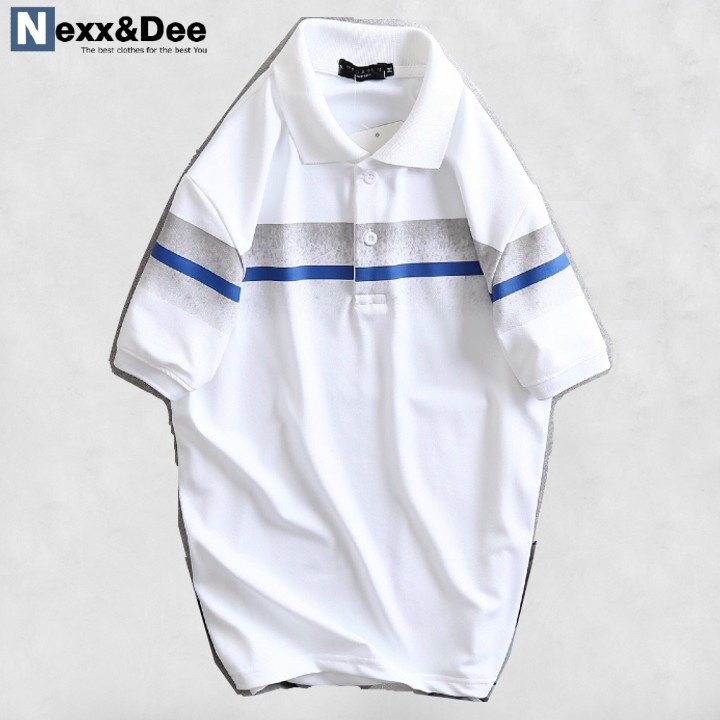 Áo thun polo nam sọc ngang Nexx & Dee có cổ bẻ vải cá sấu lạnh thể thao trung niên