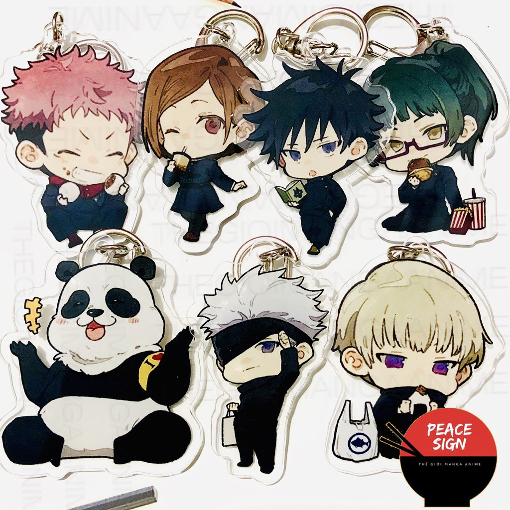 ( Mica trong acrylic ) Móc khóa JUJUTSU KAISEN Chú Thuật Hồi Chiến ver ĐỨNG anime chibi xinh xắn