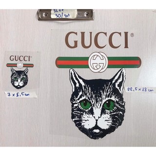 set sticker 2 hình ủi mặt mèo lớn nhỏ