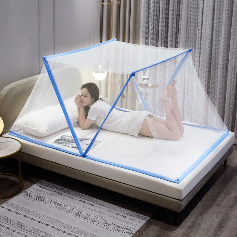 Màn Chụp Gấp Gọn Tự Bung Đỉnh Vuông Chống Muỗi Màn Xếp Thông Minh