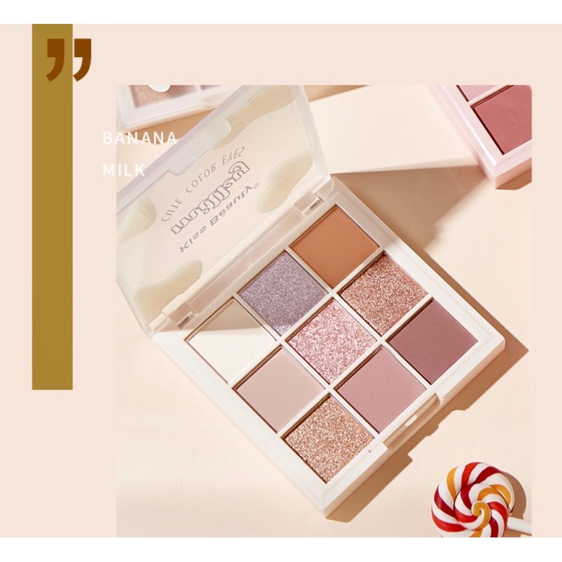 Bảng mắt 9 ô Kissbeauty Milk tone nhẹ nhàng bling bling | BigBuy360 - bigbuy360.vn