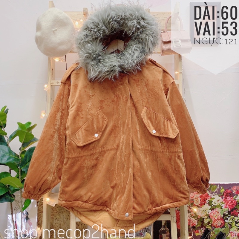 Áo phao nhung dáng ngắn trẻ trung
