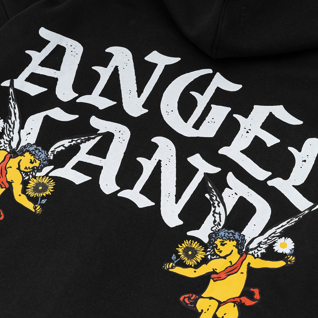 Áo Hoodie Khoá Kéo Angel-Land Retro Angel Black Zip Hoodie - RZB