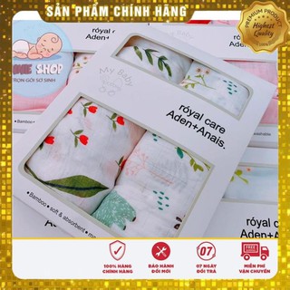 Hộp 2 khăn tắm đa năng aden sợi tre cho bé