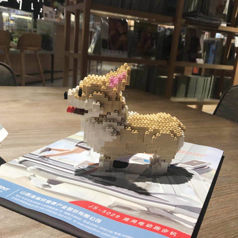 HOT-Mô hình lego mô phòng chú chó CORGI ngộ nghĩnh đáng yêu