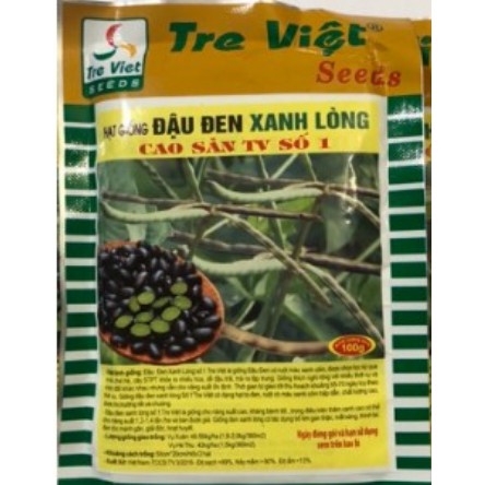 HẠT GIỐNG ĐẬU ĐEN XANH LÒNG (CAO SẢN TV SỐ 1) gói 100gr