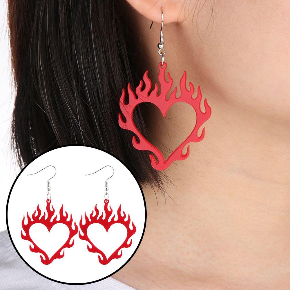 Bông Tai Acrylic Hình Ngọn Lửa Thời Trang Sáng Tạo