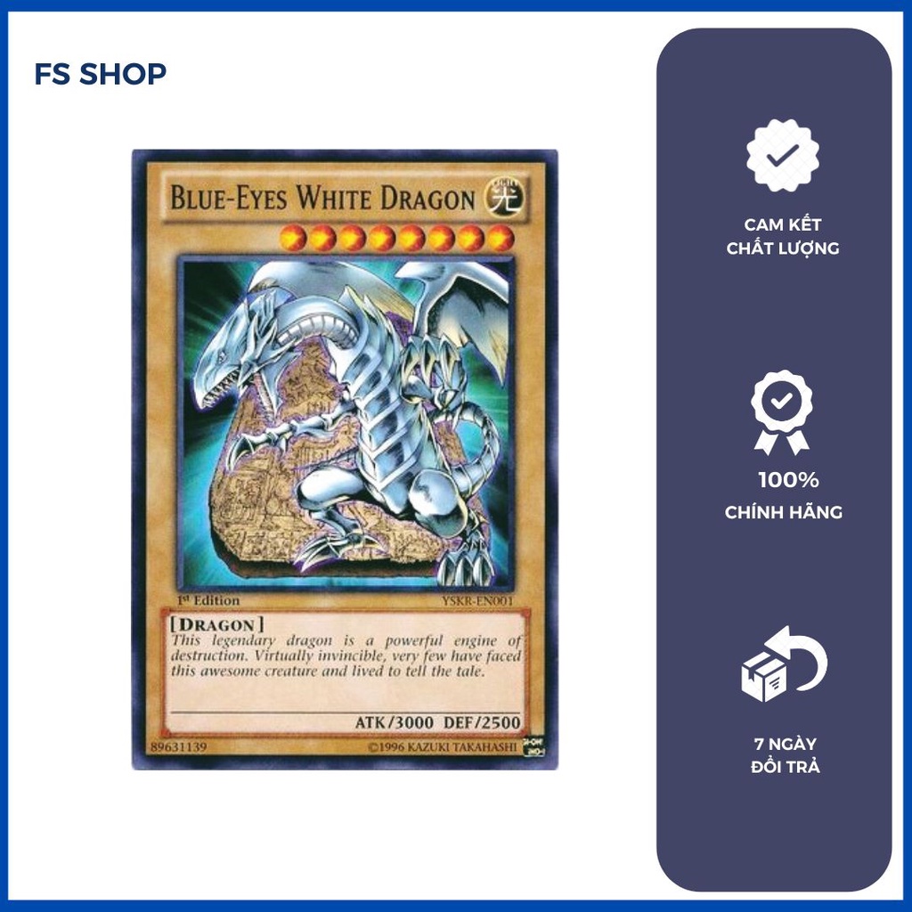 Thẻ bài Yugioh chính hãng - Blue-Eyes White Dragon (Tablet background) -Common