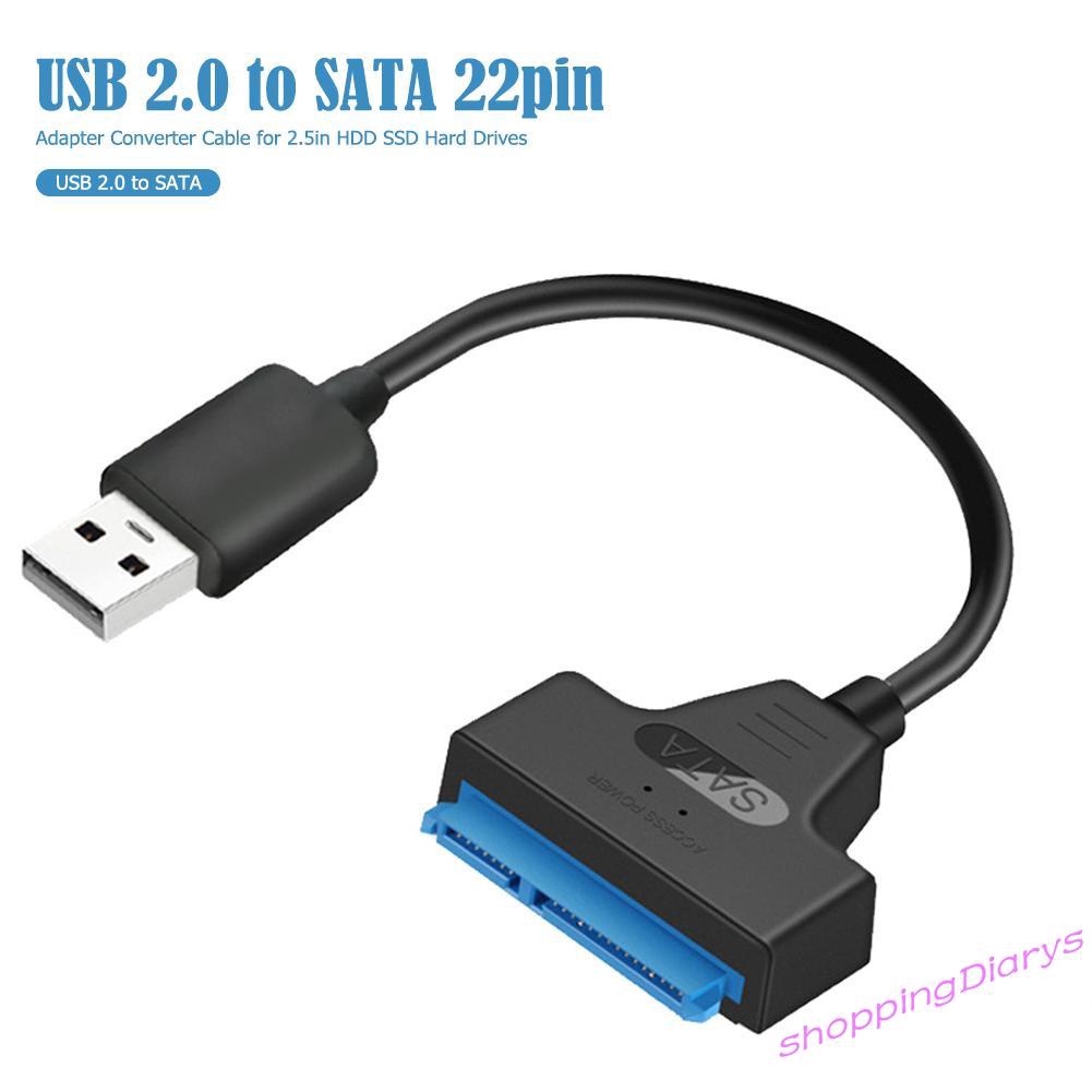 Cáp Chuyển Đổi Usb 2.0 Sang Sata 22pin Cho Ổ Cứng 2.5in Hdd Ssd