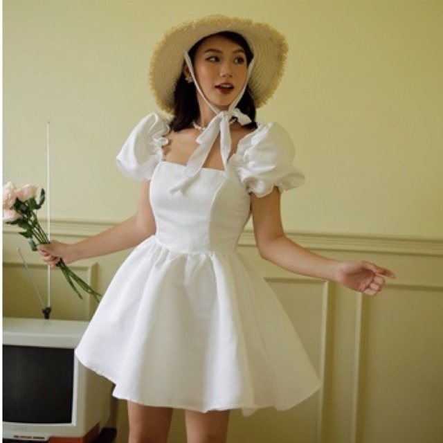 Đầm Xoè Tay Phồng Công Chúa Màu Trắng Aurore - Amélie | BigBuy360 - bigbuy360.vn