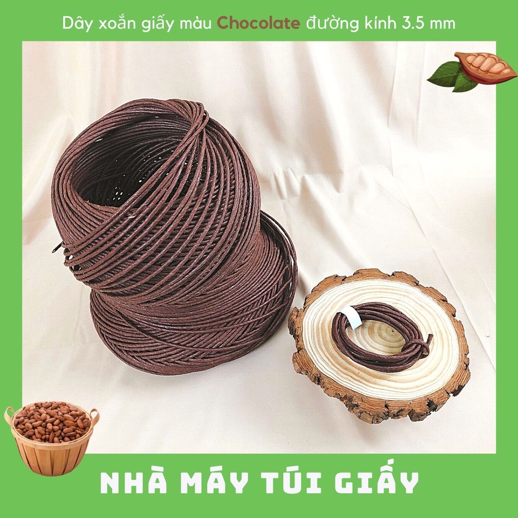 [RẺ NHẤT]  SET 2KG DÂY THỪNG GIẤY KRAFT MÀU CHOCOLATE