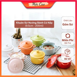 Bát sứ có nắp, tô sứ có tay cầm nướng bánh đựng súp ăn mì decor