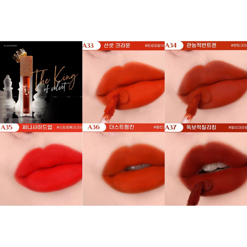 [CoCoLux] Son Kem lỳ Black Rouge Air Fit Velvet Tint Version 7 - Velvet Crown | Thế Giới Skin Care