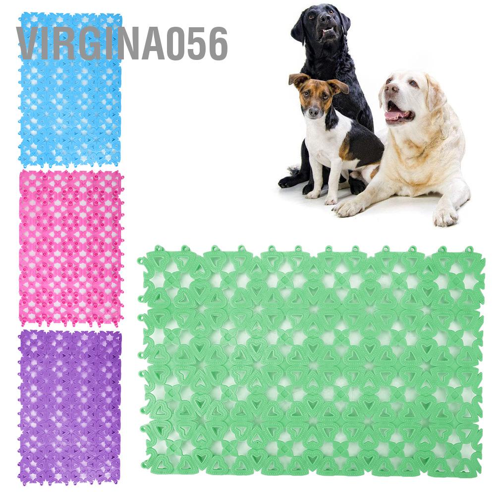 Virgina056 4 Colors Dog Cat Pet Mat Plastic Spliced Hollow Anti-slip Pads for Cage Bathroom Floor