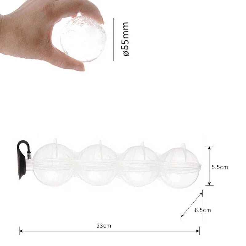 Khuôn làm đá hình tròn với 4 ngăn tiện lợi