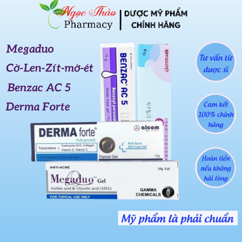 Megaduo Gel 15g, Derma Forte 15g, MS Gel 15g Cho Da Mụn