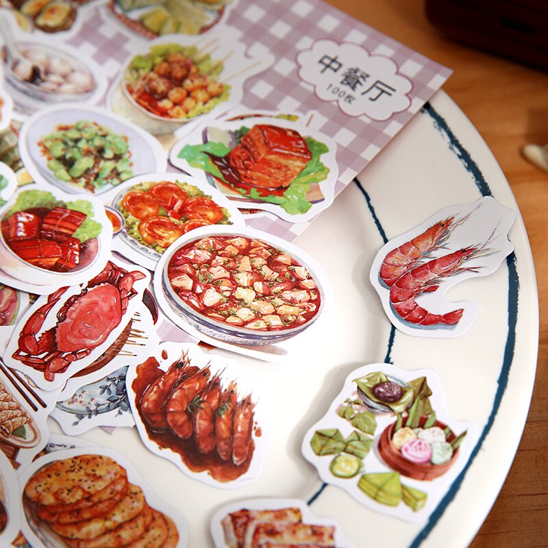 100 miếng dán hình trái cây dễ thương trang trí tiện lợi