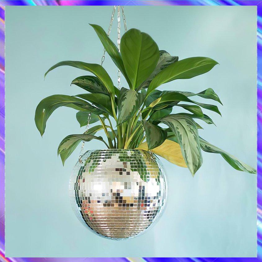 Disco Ball Hanging Flower Pot Flower PlanterHanging Basket Garden Decor Vase