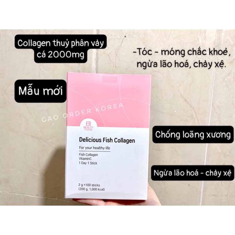 Collagen vảy cá Beauty Food Thuỷ Phân Hàn quốc 100 gói