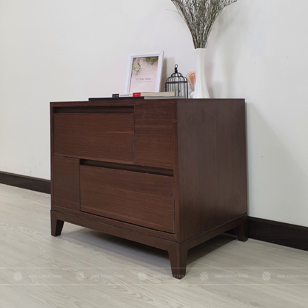 Tab đầu giường Dnudecor walnut gỗ mdf phủ melamine phong cách hiện đại indochine