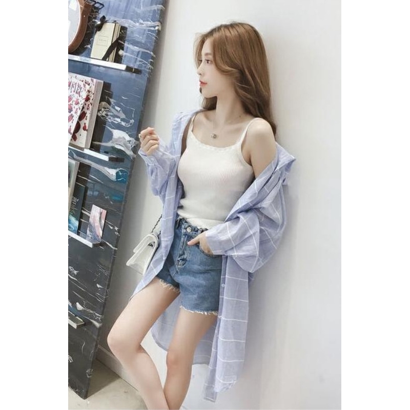 Áo khoác Cardigan chống nắng vải lanh Cotton dáng rộng thời trang mùa hè cho nữ 66081 | BigBuy360 - bigbuy360.vn