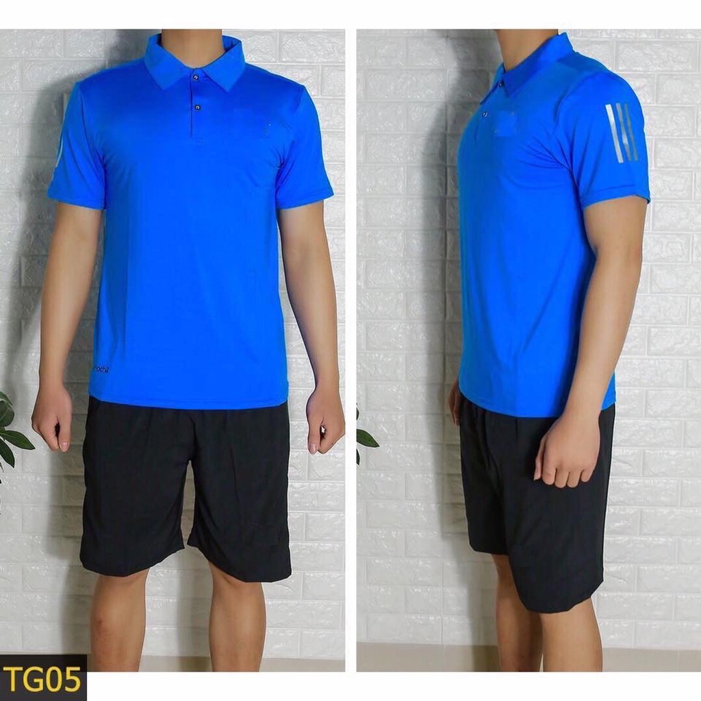 Bộ thể thao cổ bẻ nam màu trắng có size to đến 90kg