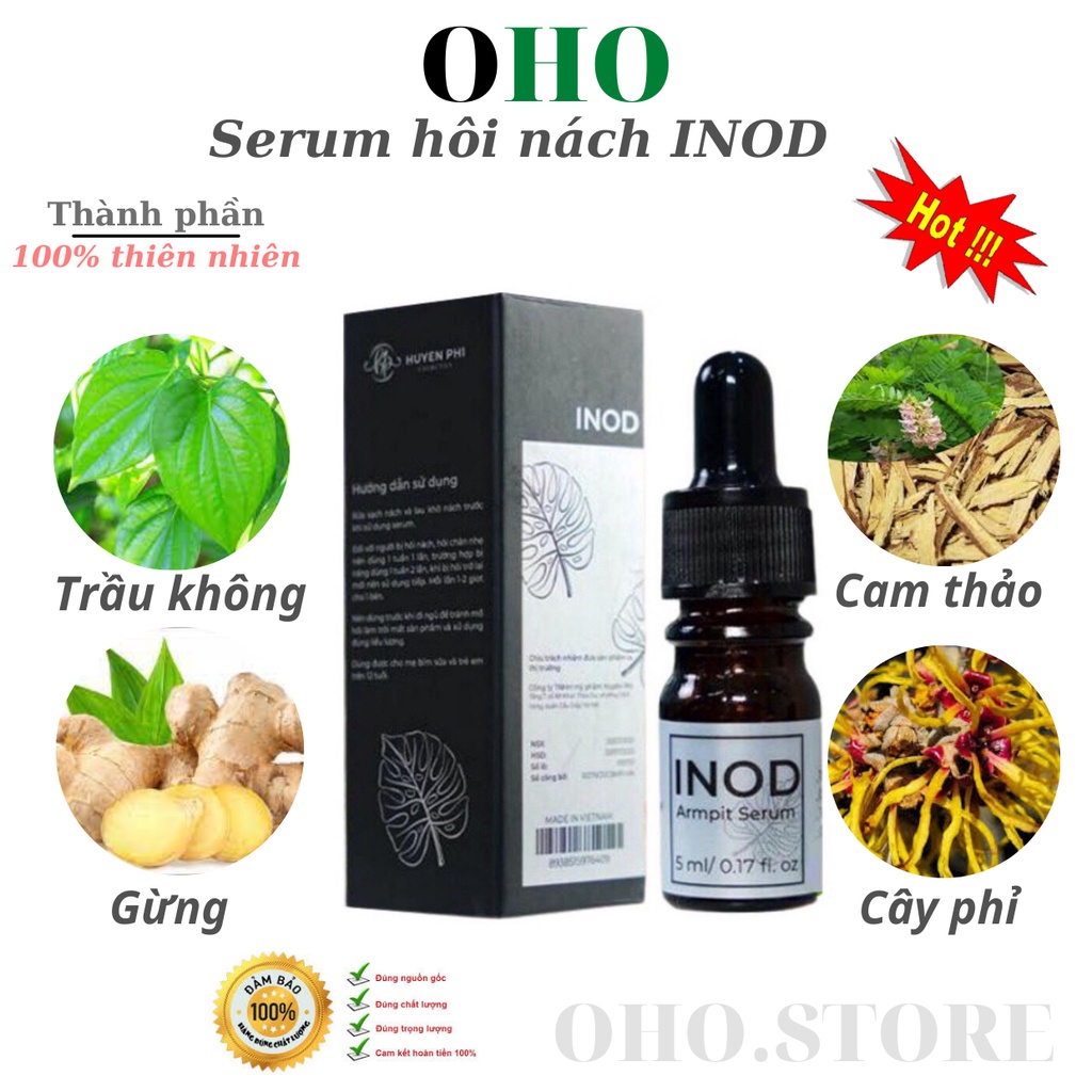 Serum hôi nách INOD Huyền Phi,tinh dầu hôi nách khử hôi nách, hôi chân, hết thâm ,sáng da 5ml