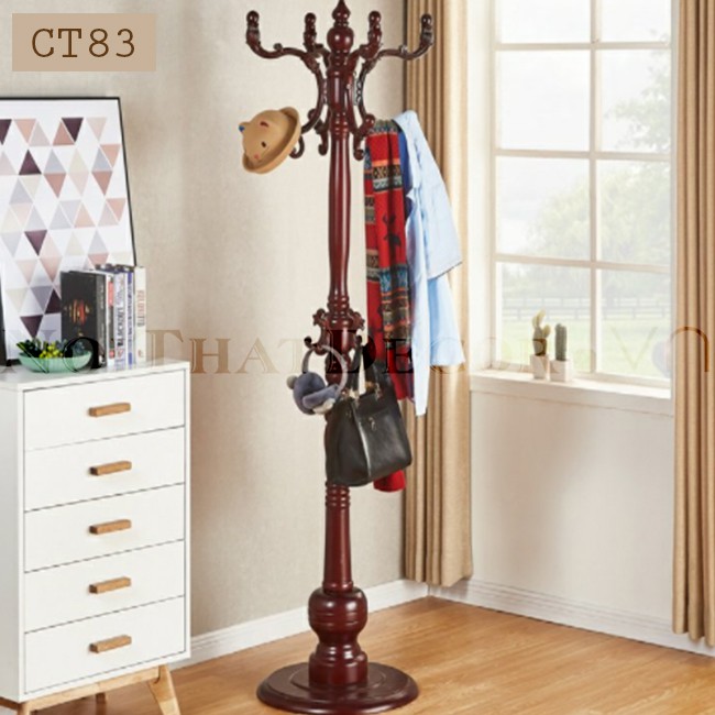 Cây treo quần áo tân cổ điển bằng gỗ cao cấp CT83