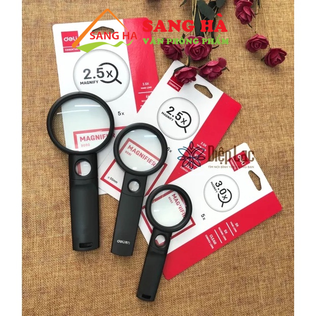 Kính lúp cầm tay DELI E9090 - E9091 - E9092 - Hàng Chính hãng DELI