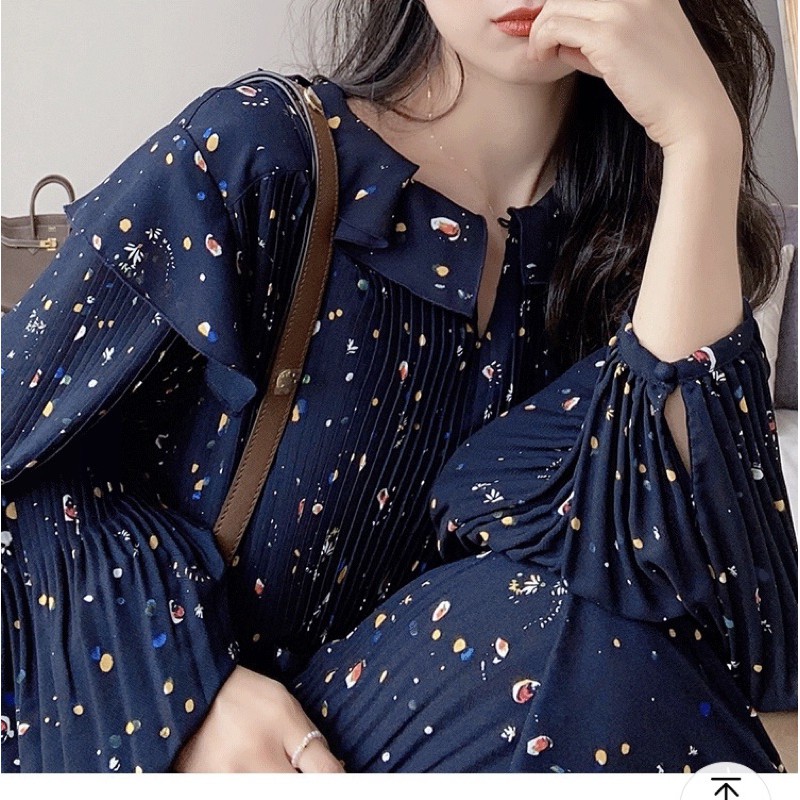 Đầm hoa nhí dáng dài sang chảnh