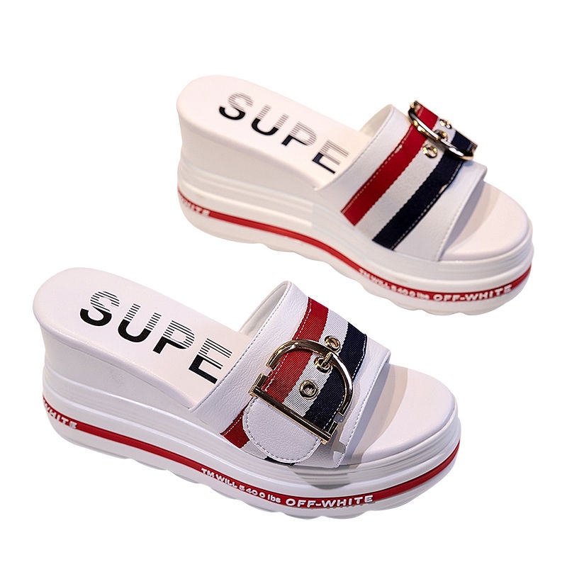 Dép Lười Đế Dày Tăng Chiều Cao 2022 Thời Trang Mùa Hè Cho Nữ sa