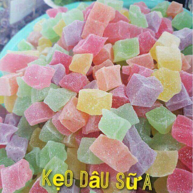 1Kg kẹo dẻo sữa Đà Lạt đủ màu vị dẻo dai