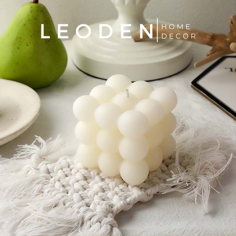 Nến thơm handmade sáp đậu nành hình bọt biển, nến thơm hình trái cây decor phòng đẹp – LEODEN Decor