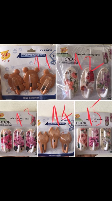 Combo 10 vĩ móc dán tường có đinh đóng vào tường