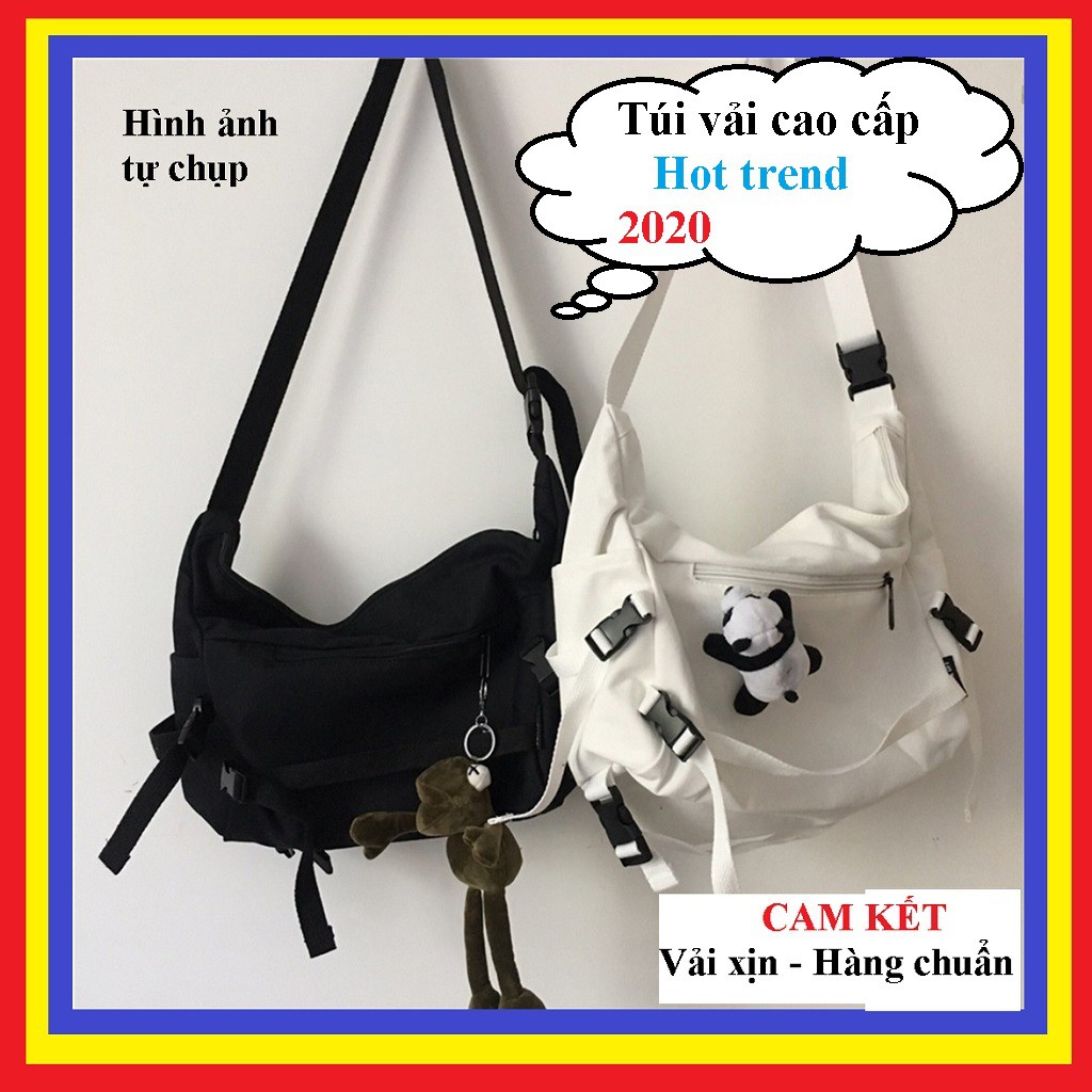 ⚡Camkết hàng xịn⚡ Túi Đeo Chéo Canvas Cỡ Lớn Thời Trang Hàn Quốc Học Sinh Sinh Viên