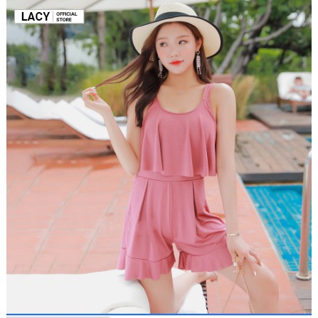 Bikini kín đáo liền thân 1 mảnh áo 2 lớp có đệm mút dáng jumsuit liền quần trẻ trung LACY B058