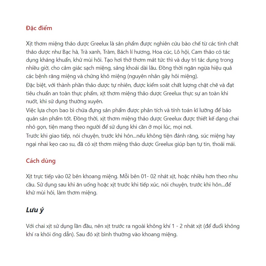 Xịt thơm miệng Greelux Extra Cool c12ml