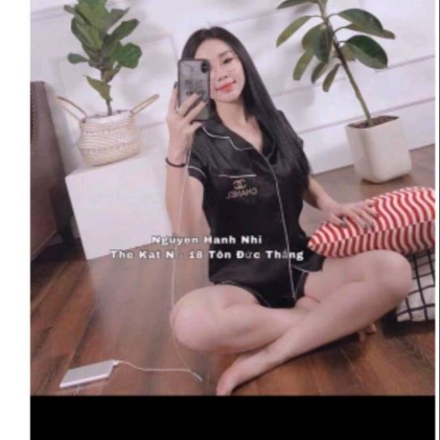 Bộ ngủ lụa đùi cộc phi bóng loại 1( kèm ảnh thật