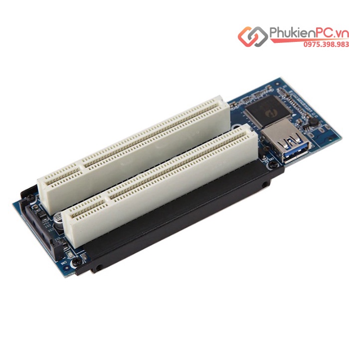 Riser chuyển đổi PCIE X1 chân ngắn sang 2 Slot PCI thường cho Sound card, card công nghiệp (tự nhận driver)