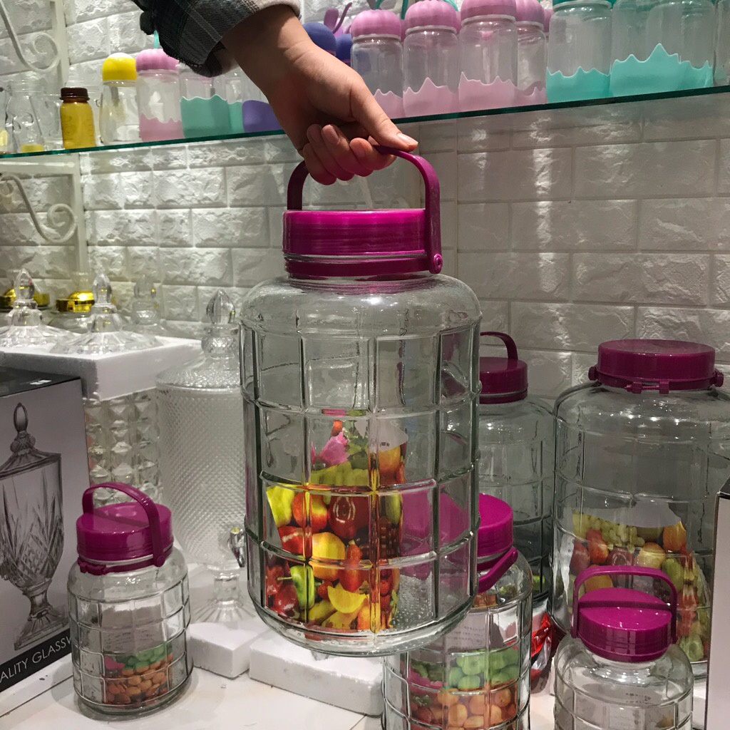 Bình Ngâm Rượu Thủy Tinh 2 lít, 3 lít, 5 lít, 8 lít, 10 lít, 12 lít, 16 lít, 20 lít Quai Xách