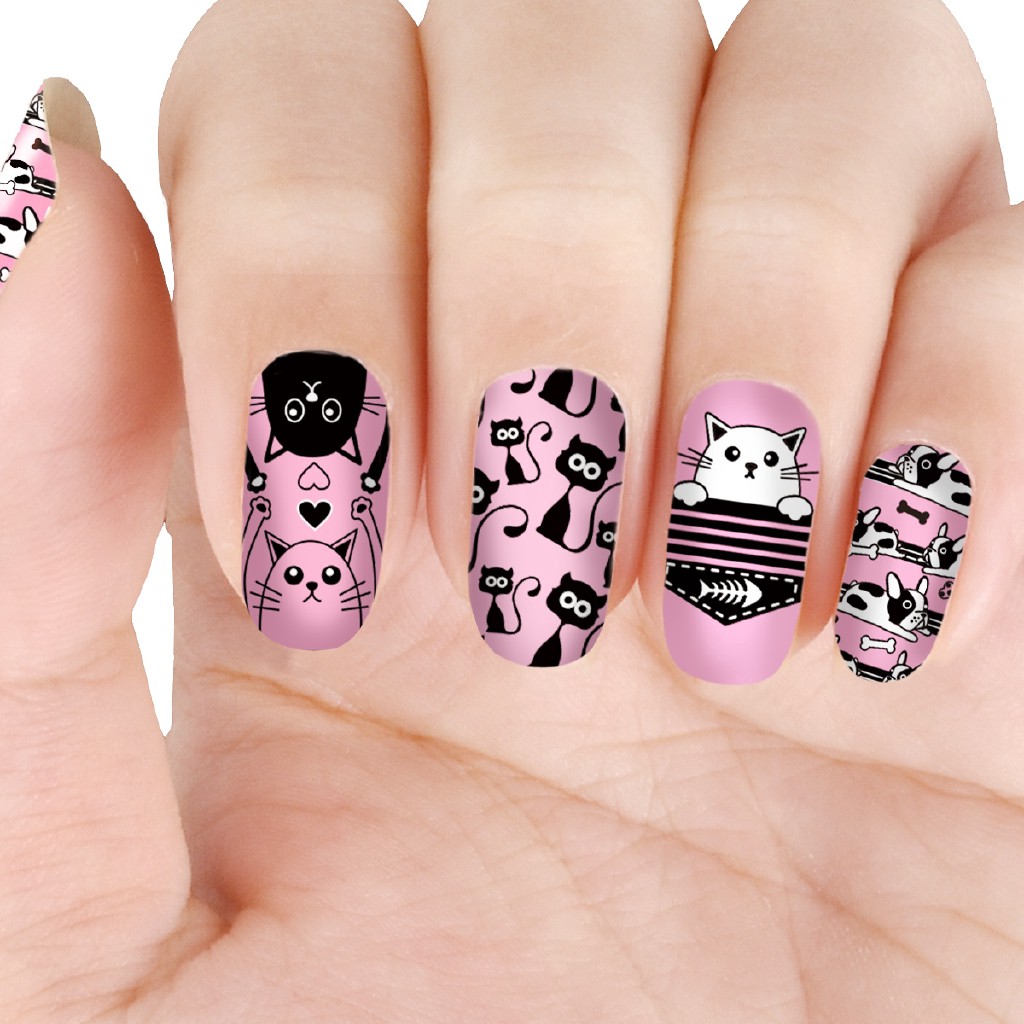 Tấm tem trang trí móng hình động vật dễ thương