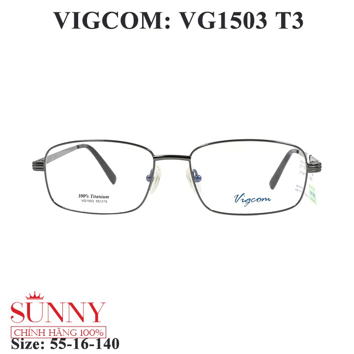 VG1503 gọng kính Vigcom kim loại chính hãng, thiết kế dễ đeo bảo vệ mắt