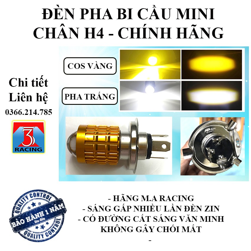 [CÓ VIDEO] 01 ĐÈN PHA BI CẦU L1 CHÂN H4 VỚI 2 MÀU LED 2 CHẾ ĐỘ SÁNG LÀ COS SÁNG VÀNG PHA SÁNG TRẮNG LẮP XE CHÂN H4