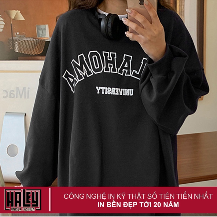 Áo Sweater OKALAHOME Nam Nữ unisex phong cách Hàn Quốc cá tính, Chất nỉ bồng đẹp HALEY HD334