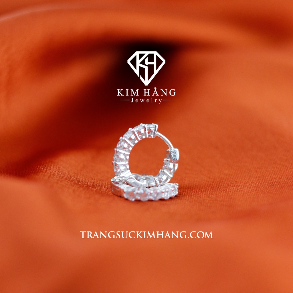 Khuyên Tai BẠC Thiết Kế Full Đá