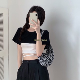 Áo cột eo phối croptop