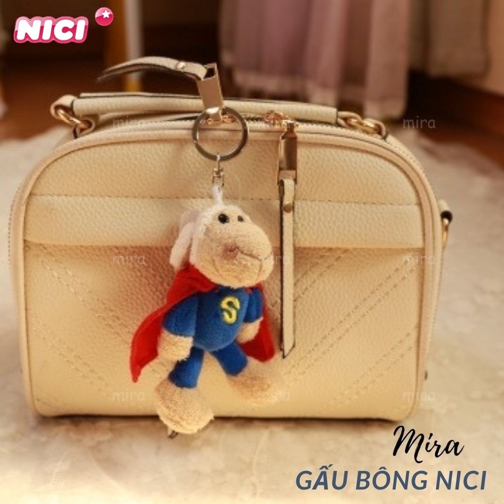 Móc Khóa Gấu Bông Mini - Hình CỪU SEAN Đeo Cặp, Treo Balo Thương hiệu NICI Quà Sinh Nhật Cho Nữ 10cm MIRA-GB28006
