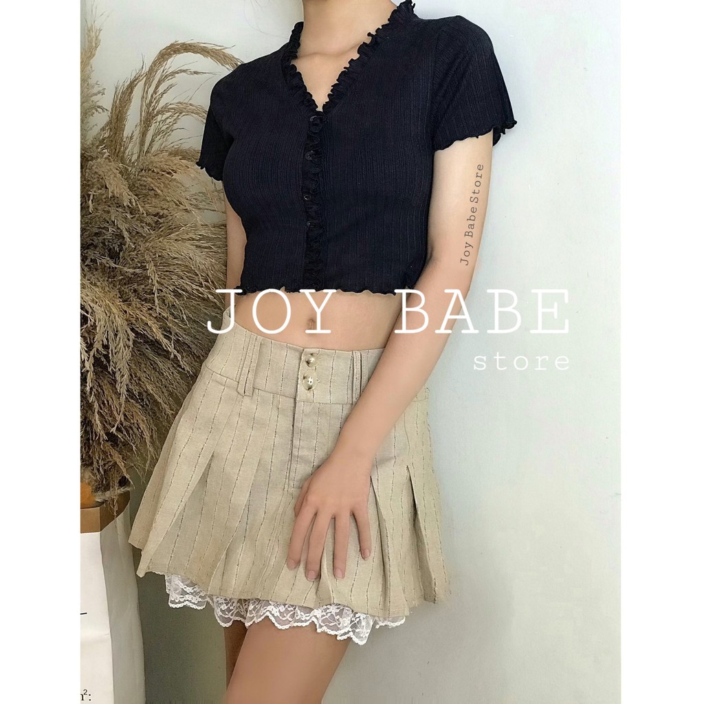 Áo croptop nút xinh 213 , thun gân form ôm suông xoắn biên, áo kiểu nữ đẹp cổ V tim hở nhẹ crop trend ulzzang girl điệu