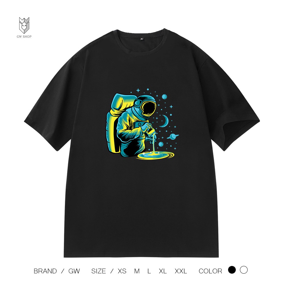 【FREE SHIP】Áo Thun nam nữ unisex Astronaut, áo thun ngắn tay form suông co dãn - GW Shop